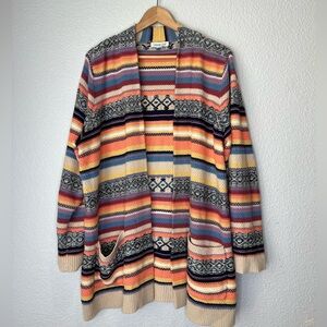 Coldwater Creek Colorful Stripe Knit Cardigan, XL